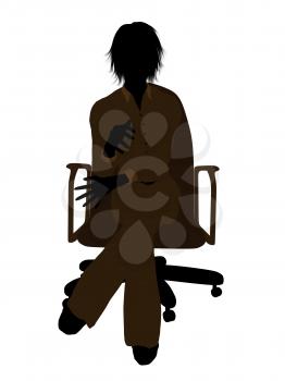 Royalty Free Clipart Image of a Woman in a Chair