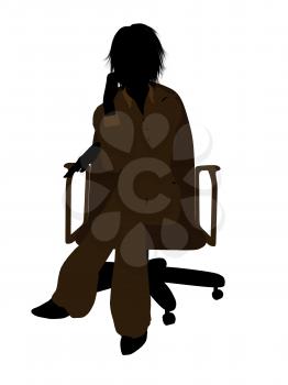 Royalty Free Clipart Image of a Woman in a Chair