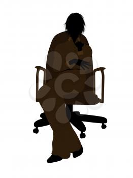 Royalty Free Clipart Image of a Woman in a Chair