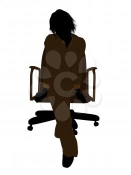 Royalty Free Clipart Image of a Woman in a Chair