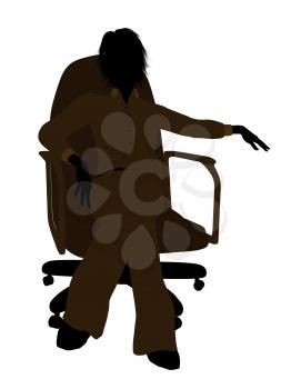 Royalty Free Clipart Image of a Woman in a Chair