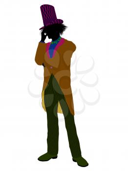 Royalty Free Clipart Image of a Man in a Top Hat