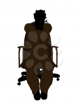 Royalty Free Clipart Image of a Woman in a Chair