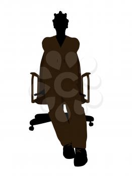 Royalty Free Clipart Image of a Woman in a Chair