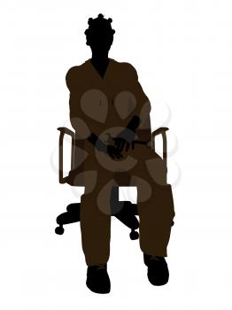 Royalty Free Clipart Image of a Woman in a Chair