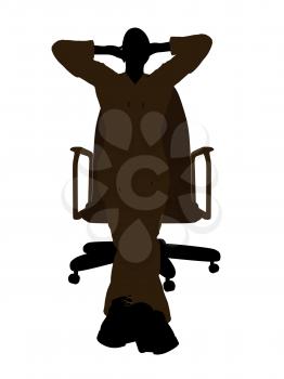 Royalty Free Clipart Image of a Woman in an Office Chair