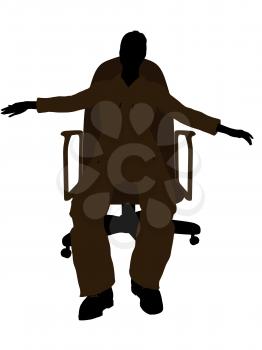 Royalty Free Clipart Image of a Woman in an Office Chair