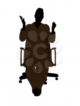 Royalty Free Clipart Image of a Woman in an Office Chair