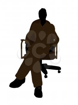 Royalty Free Clipart Image of a Woman in an Office Chair