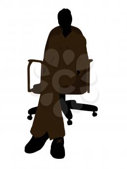 Royalty Free Clipart Image of a Woman in an Office Chair