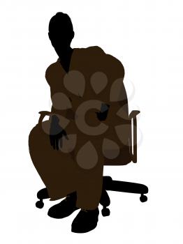 Royalty Free Clipart Image of a Woman in an Office Chair