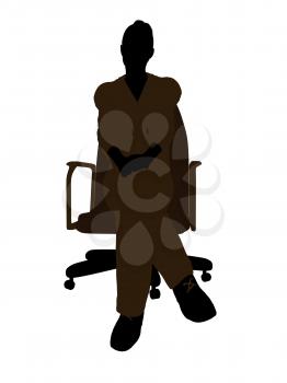 Royalty Free Clipart Image of a Woman in an Office Chair