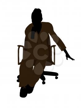 Royalty Free Clipart Image of a Woman in an Office Chair