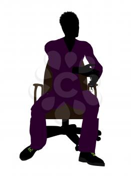 Royalty Free Clipart Image of a Man in a Chair