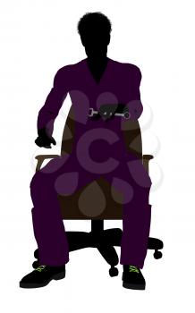 Royalty Free Clipart Image of a Man in a Chair