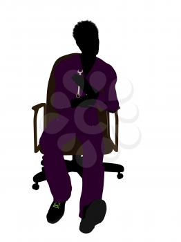 Royalty Free Clipart Image of a Man in a Chair