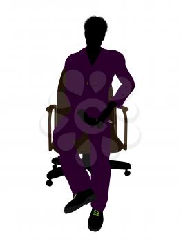 Royalty Free Clipart Image of a Man in a Chair