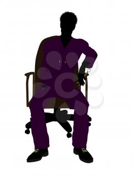 Royalty Free Clipart Image of a Man in a Chair