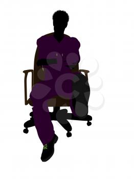 Royalty Free Clipart Image of a Man in a Chair