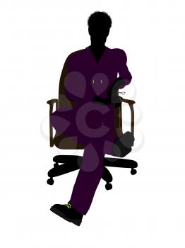 Royalty Free Clipart Image of a Man in a Chair