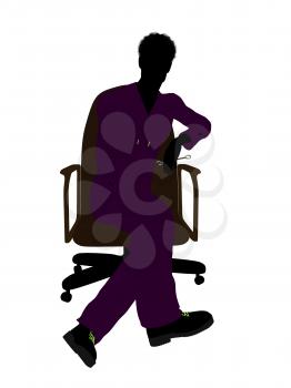 Royalty Free Clipart Image of a Man in a Chair