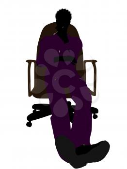 Royalty Free Clipart Image of a Man in a Chair