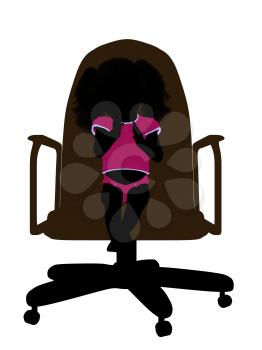 Royalty Free Clipart Image of a Silhouette of a Baby in a Chair