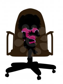 Royalty Free Clipart Image of a Silhouette of a Baby in a Chair