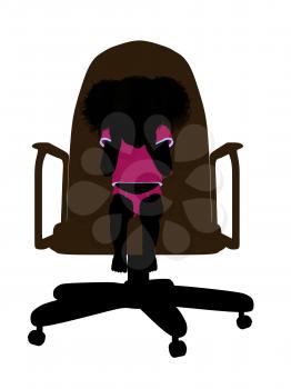 Royalty Free Clipart Image of a Silhouette of a Baby in a Chair