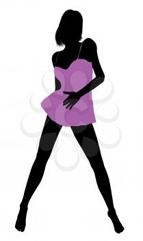 Royalty Free Clipart Image of a Woman in Lingerie