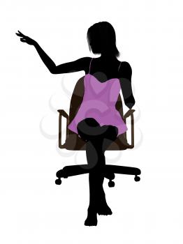 Royalty Free Clipart Image of a Woman in a Chair