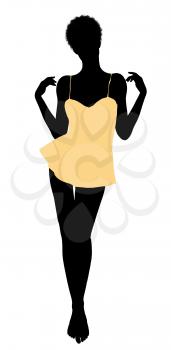 Royalty Free Clipart Image of a Woman in Lingerie