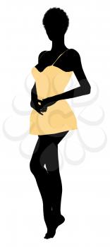 Royalty Free Clipart Image of a Woman in Lingerie