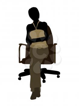 Royalty Free Clipart Image of a Woman in a Chair