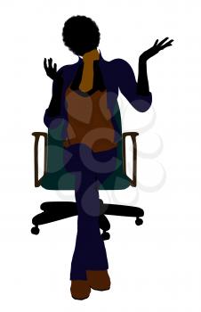 Royalty Free Clipart Image of a Woman in a Chair