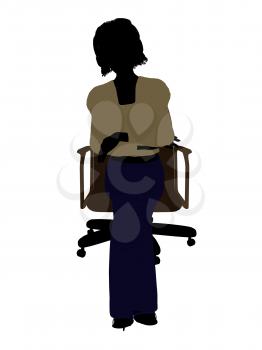 Royalty Free Clipart Image of a Woman in a Chair