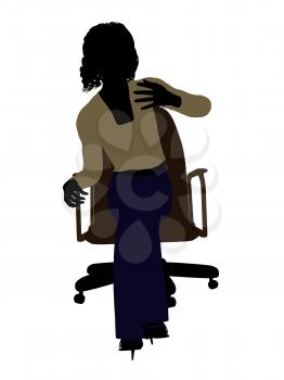 Royalty Free Clipart Image of a Woman in a Chair