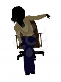 Royalty Free Clipart Image of a Woman in a Chair