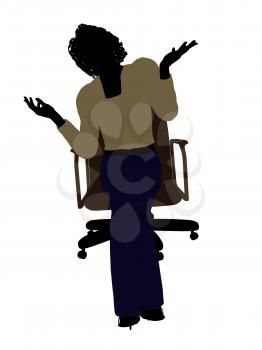 Royalty Free Clipart Image of a Woman in a Chair