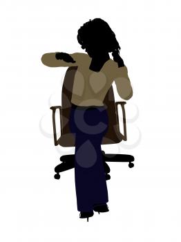 Royalty Free Clipart Image of a Woman in a Chair