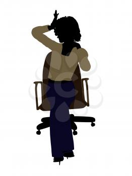 Royalty Free Clipart Image of a Woman in a Chair