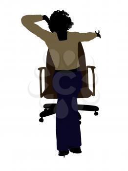 Royalty Free Clipart Image of a Woman in a Chair