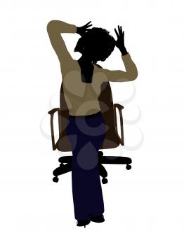 Royalty Free Clipart Image of a Woman in a Chair