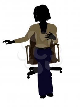 Royalty Free Clipart Image of a Woman in a Chair