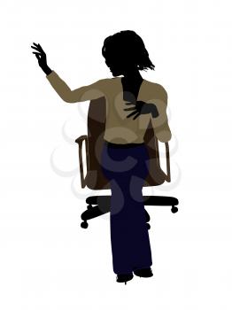 Royalty Free Clipart Image of a Woman in a Chair