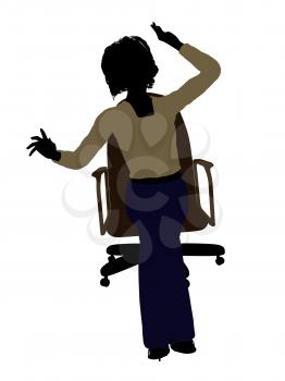 Royalty Free Clipart Image of a Woman in a Chair