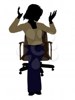 Royalty Free Clipart Image of a Woman in a Chair