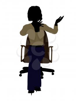 Royalty Free Clipart Image of a Woman in a Chair