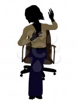 Royalty Free Clipart Image of a Woman in a Chair