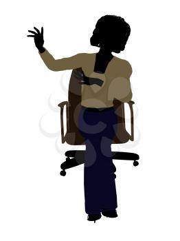 Royalty Free Clipart Image of a Woman in a Chair